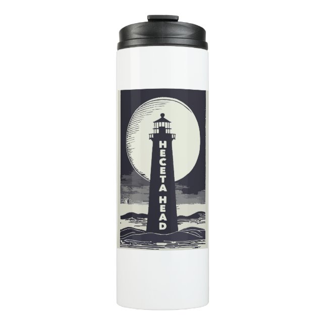 Heceta Head Lighthouse Oregon Moon Thermosbecher (Vorderseite)
