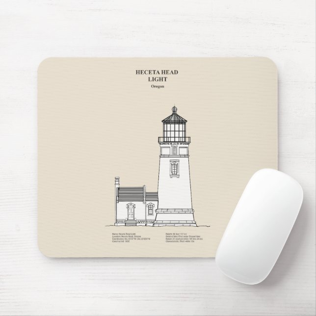 Heceta Head Lighthouse - Oregon - SBD Mousepad (Mit Mouse)