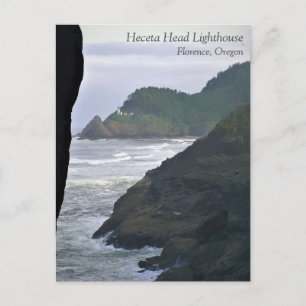 Heceta Head Lighthouse & Sea Lions, oder Postcard Postkarte