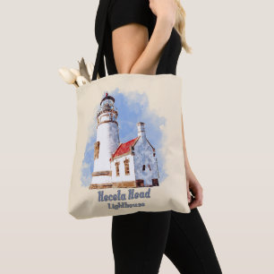 Heceta Head Lighthouse Watercolor - Oregon Tasche