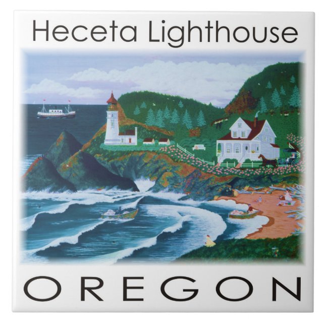 Heceta Lighthouse Tile Fliese (Vorderseite)