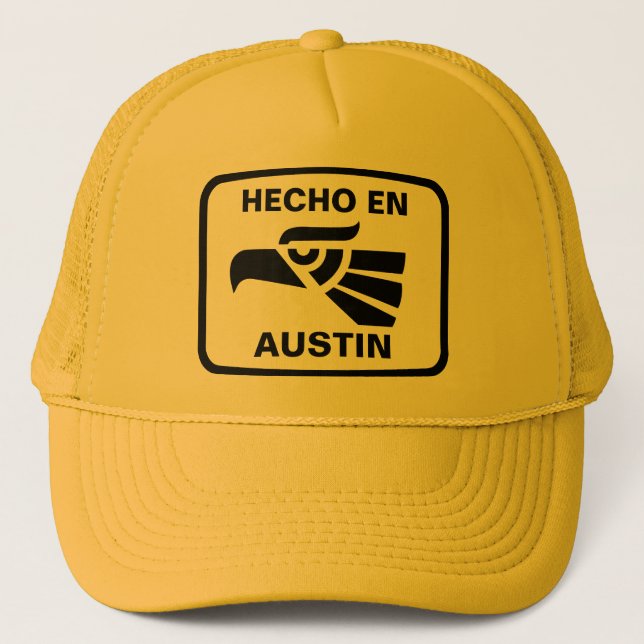 Hecho en Austin personalizado Gewohnheit Truckerkappe (Vorderseite)
