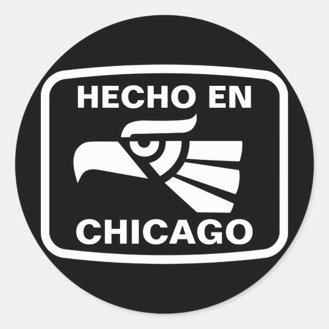 Hecho en Chicago personalizado Custom personalisie Runder Aufkleber (Vorderseite)
