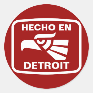 Hecho en Detroit personalizado Custom personalisie Runder Aufkleber