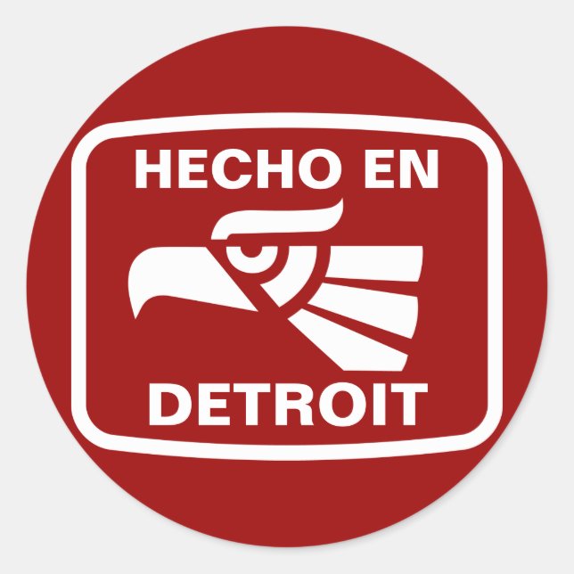 Hecho en Detroit personalizado Custom personalisie Runder Aufkleber (Vorderseite)