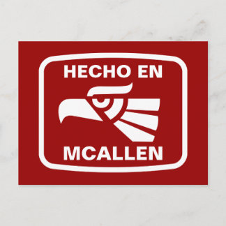 Hecho en McAllen personalizado Custom personalisie Postkarte