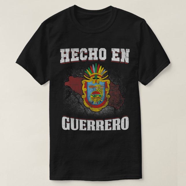 Hecho En Mexico Guerrero Flaggen T - Shirt Tee Coa (Design vorne)