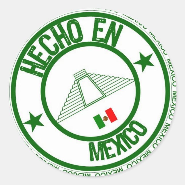 Hecho en mexico runder aufkleber (Vorderseite)