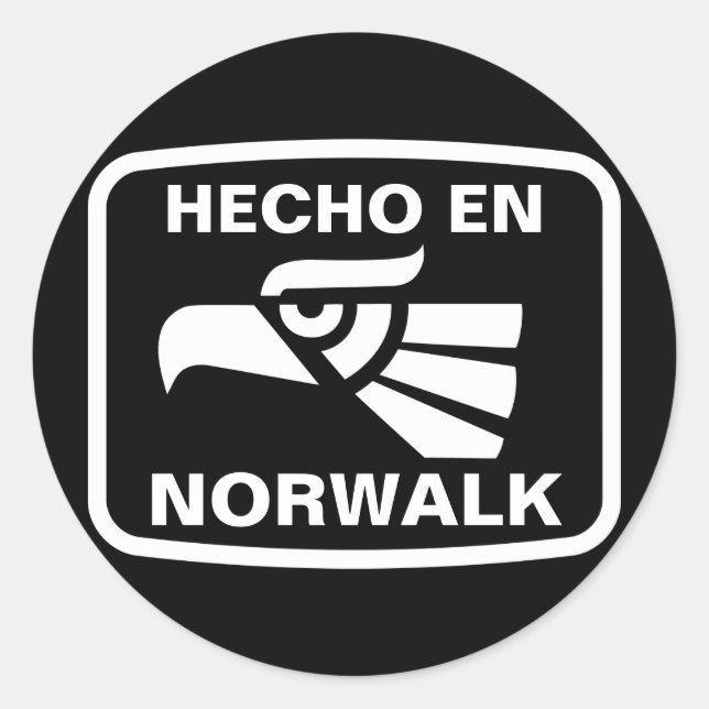 Hecho en Norwalk personalizado Custom personalisie Runder Aufkleber (Vorderseite)