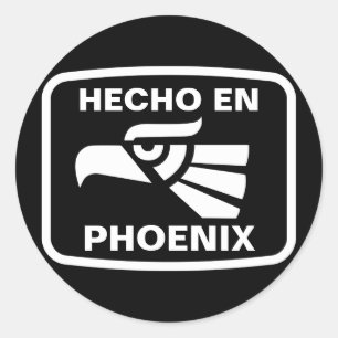 Hecho en Phoenix personalizado Custom personalisie Runder Aufkleber