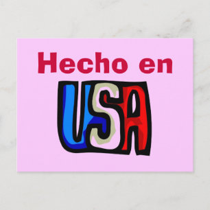 Hecho en USA Postcard Postkarte