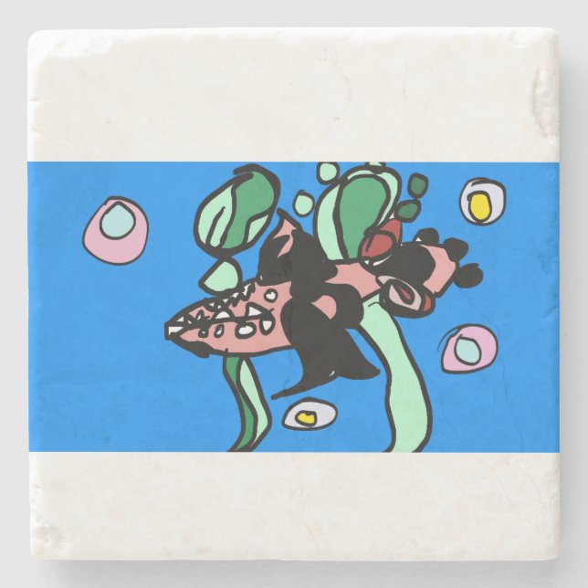 Hecht Kunst  Steinuntersetzer (Vorderseite)