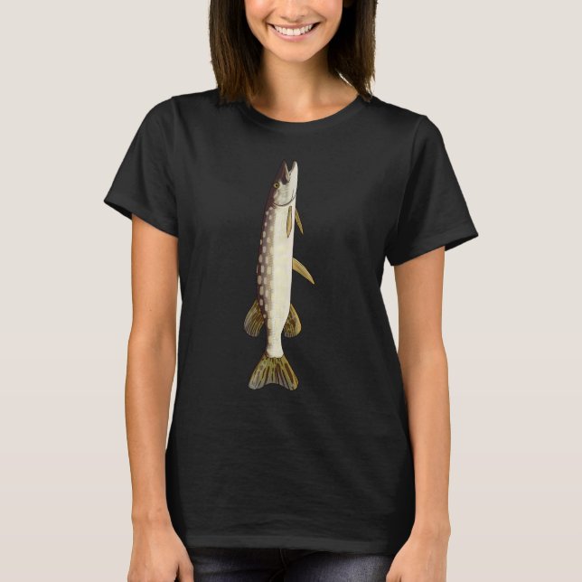 Hecht (vertikal) T-Shirt (Vorderseite)