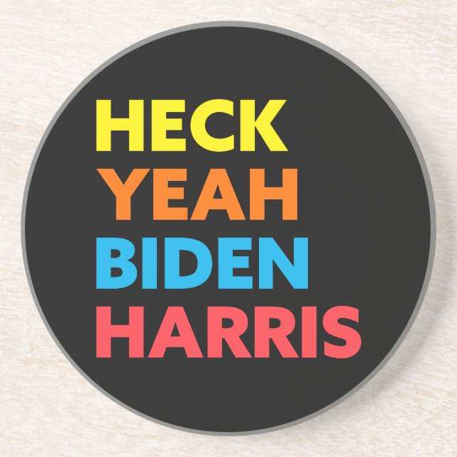 Heck Yeah Biden Harris Custom Colors Black Getränkeuntersetzer (Vorne)