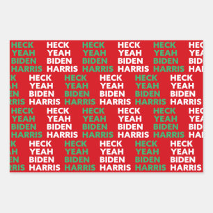 Heck Yeah Biden Harris Custom Colors Red Green Geschenkpapier Set
