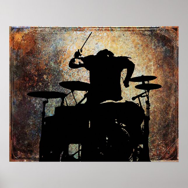 Heckansicht Drummer, Copyright Karen J Williams Poster (Vorne)
