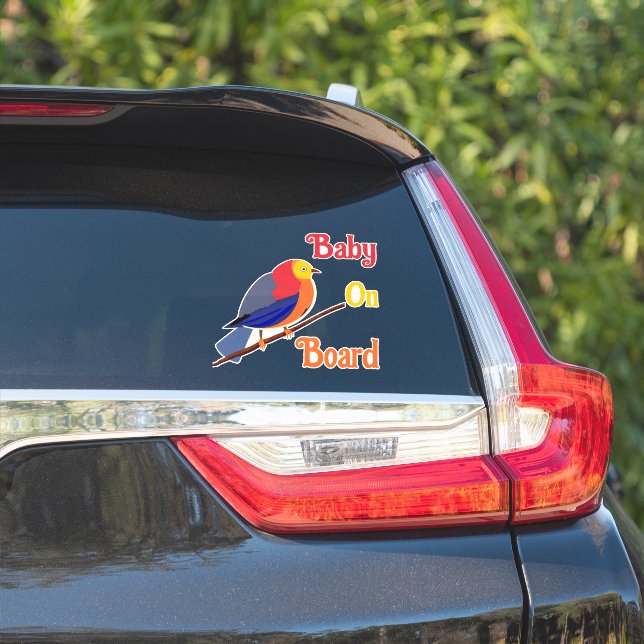 Heckklammer - Baby an Bord - Vogel Aufkleber (Auto Seite)