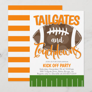Heckklappen und Touchdowns Football JEDER TEAMFARB Einladung