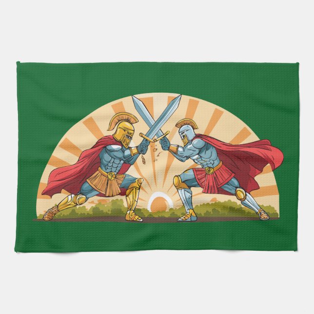 Hector and Achilles Geschirrtuch (Horizontal)