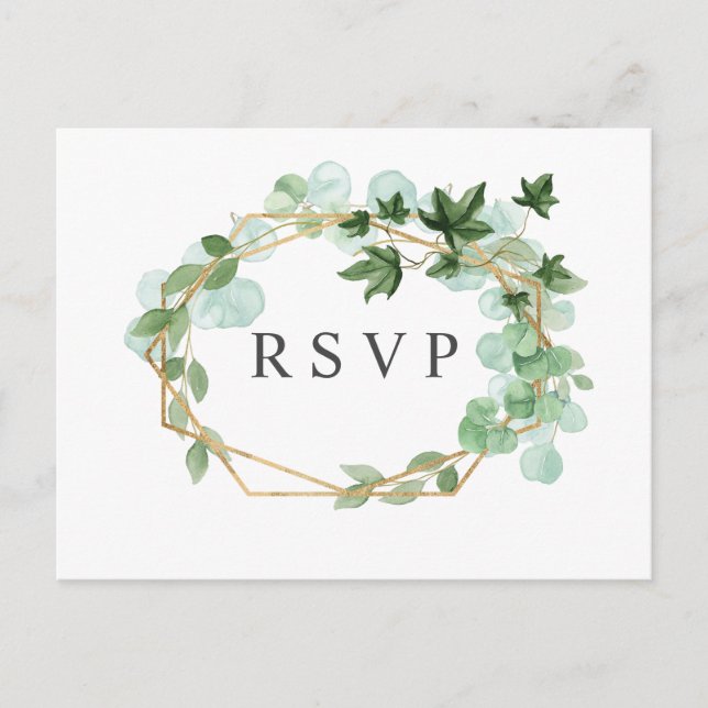 Hedera | Ivy Blätter Botanical Wedding RSVP Postkarte (Vorderseite)