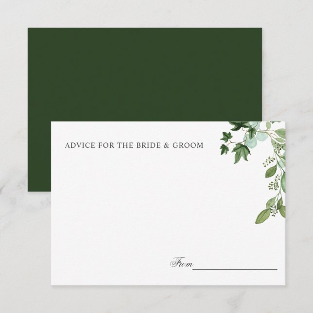 Hedera | Ivy Blätter Grüne Hochzeitsempfehlung ode Einladung (Vorne/Hinten)