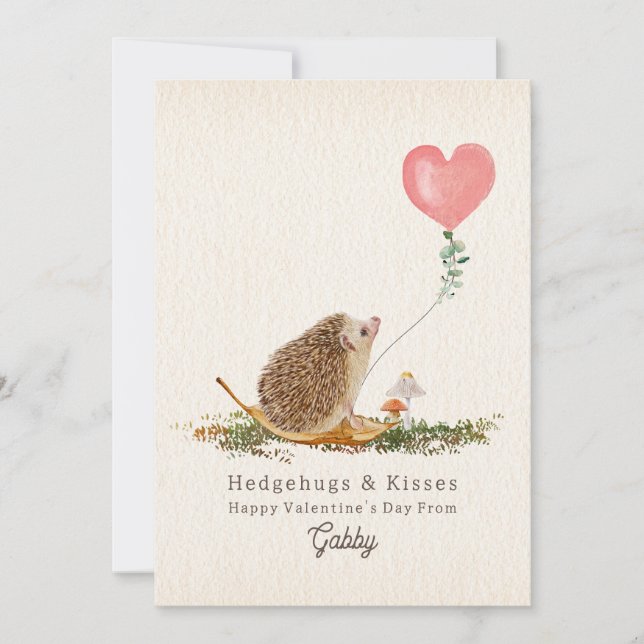 Hedge Hugs & Kisses Igel Mushroom Valentine (Vorderseite)