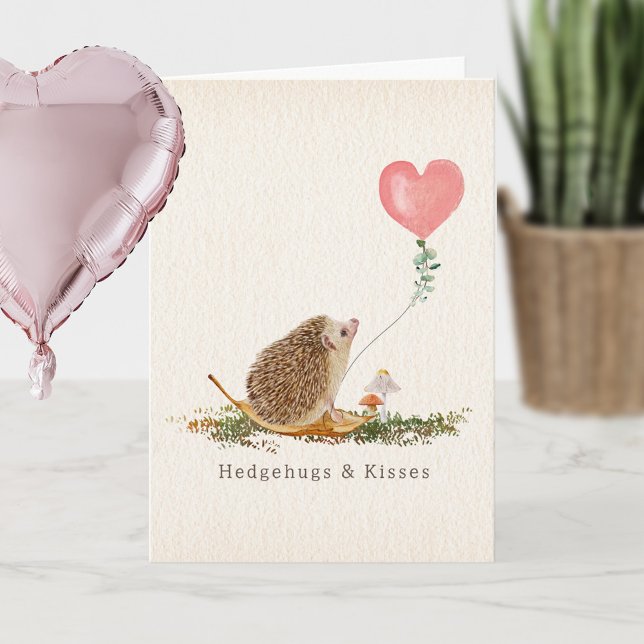 Hedge Hugs & Kisses Igel Mushroom Valentine Karte (Von Creator hochgeladen)