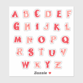 Hedge Hugs Kleingeschriebene Alphabet-Aufkleber |  Aufkleber
