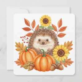 Hedgehog and pumpkin thanksgiving card  karte