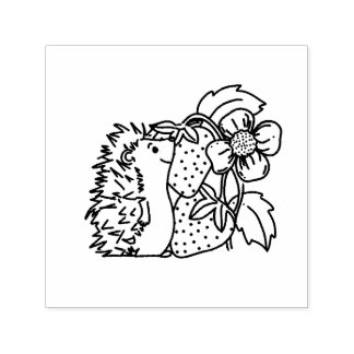 Hedgehog and Strawberries Permastempel