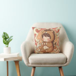 Hedgehog Autumn Coffee Throw Pillow Kissen<br><div class="desc">Add a touch of cozy woodland charm to your sofa or bed with this soft decorative pillow.</div>