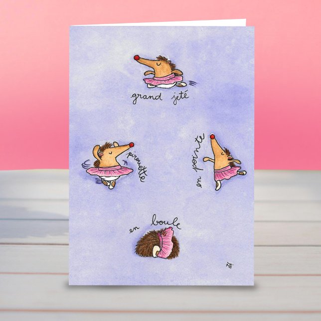 HEDGEHOG BALLET carte de voeux par Nicole Janes (Créateur téléchargé)