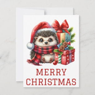 Hedgehog Christmas Card Feiertagskarte