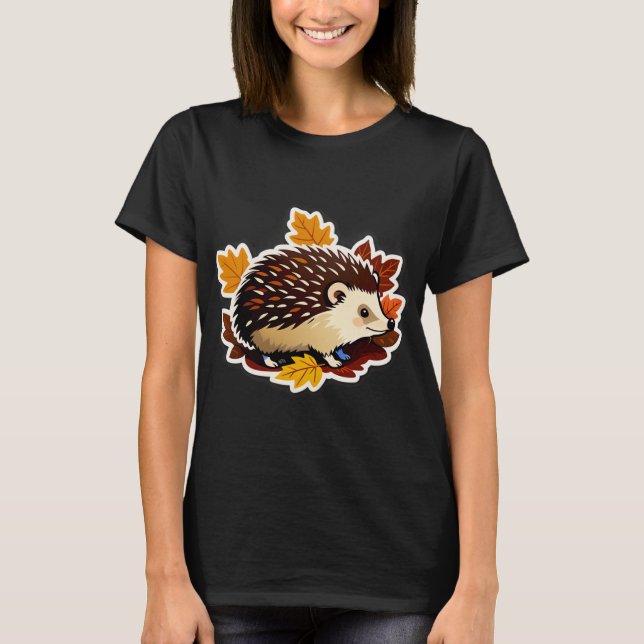 Hedgehog Cozy Forest Life T-Shirt (Vorderseite)