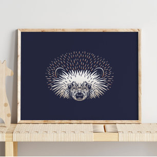 Hedgehog Forest Animal Hedgehog Wall Print Poster