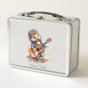 Hedgehog Guitar Metal Lunch Box