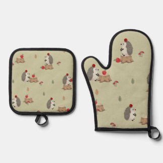 Hedgehog Ofenhandschuh & Topflappen-Set