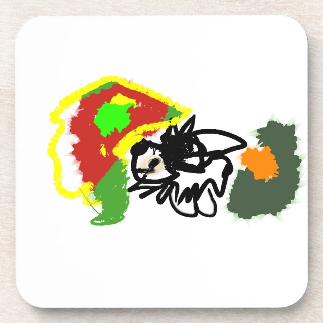 Hedgehog playing autumn getränkeuntersetzer (Vorderseite)