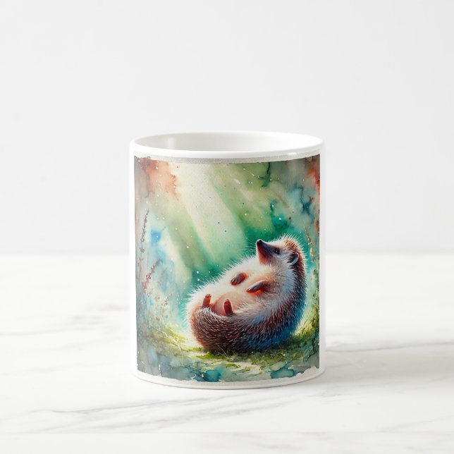 Hedgehog with bare belly 220924AREF112 - Watercolo Kaffeetasse (Mittel)