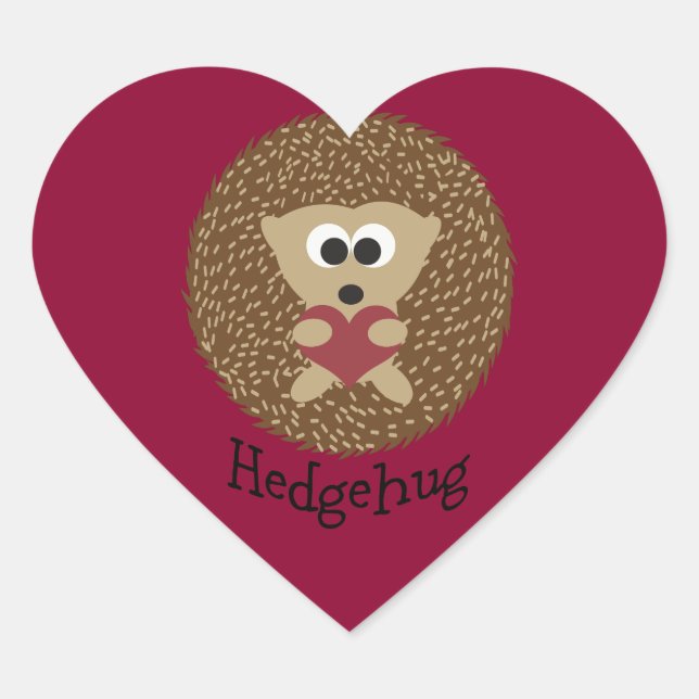 Hedgehug Niedlicher Igel mit einem Herz Herz-Aufkleber (Vorderseite)