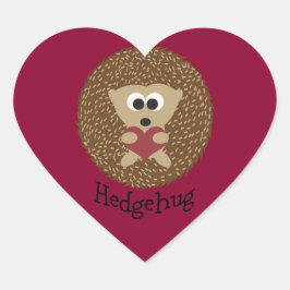 Hedgehug Niedlicher Igel mit einem Herz Herz-Aufkleber