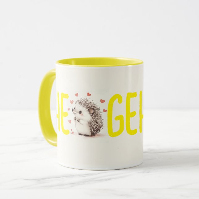 Hedgehugs ! Cute Hérisson Café Mug, Thé Mug (Devant gauche)