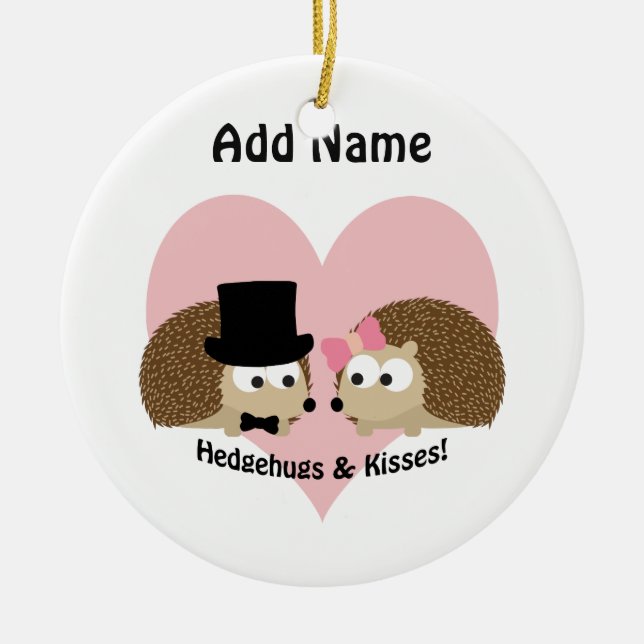 Hedgehugs und Kisses Igel Couple Keramikornament (Vorne)