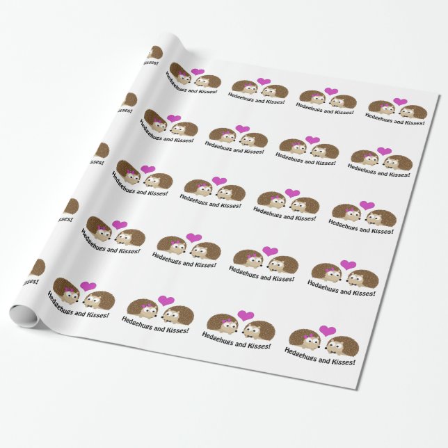 Hedgehugs und Kisses Igel Liebe Geschenkpapier (Ungerollt)
