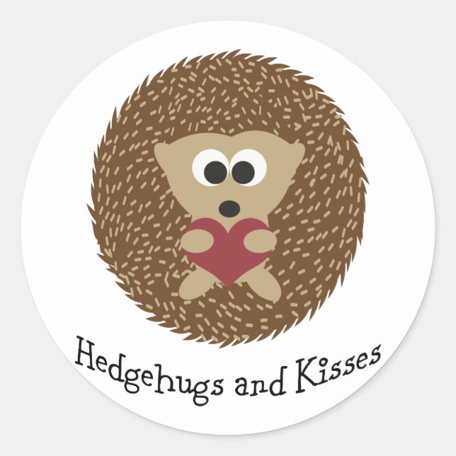 Hedgehugs und Kisses-Igel Runder Aufkleber (Vorderseite)