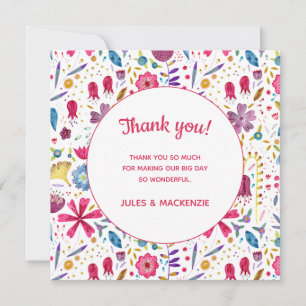 Hedgerow Blume Watercolor Wedding Danke Card