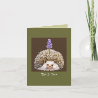 Hedghog mit Traubenhyakinth Danke notecard