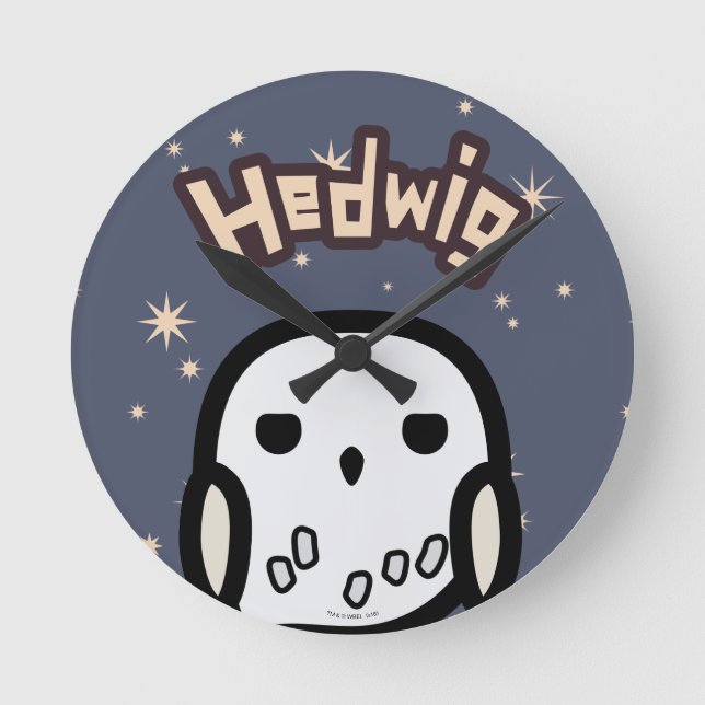 Hedwig Cartoon Character Art Runde Wanduhr (Vorderseite)