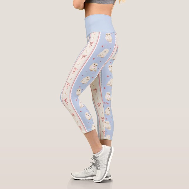 Hedwig-Eulenpost-Streifenmuster Capri Leggings (Links)