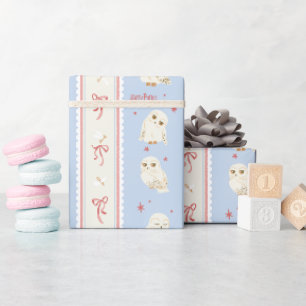 Hedwig-Eulenpost-Streifenmuster Geschenkpapier